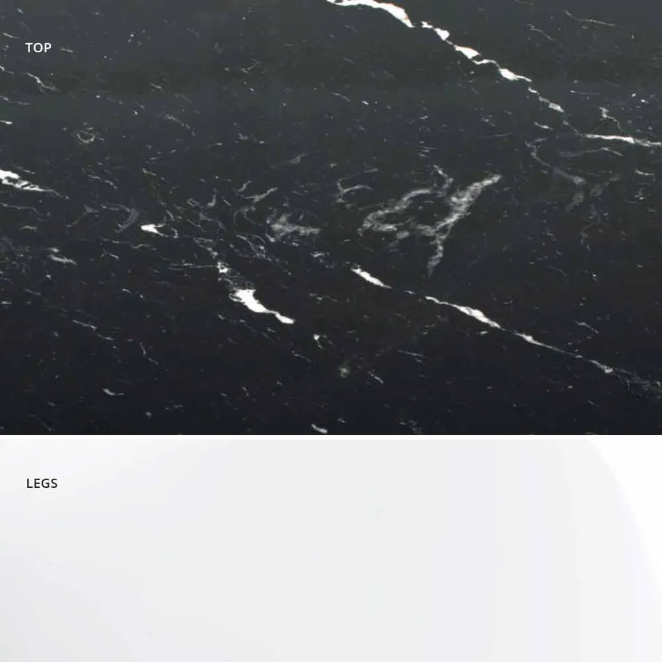 Table ronde moderne en marbre de Carrare et Marquinia fabriquée en Italie – Dollars Viadurini