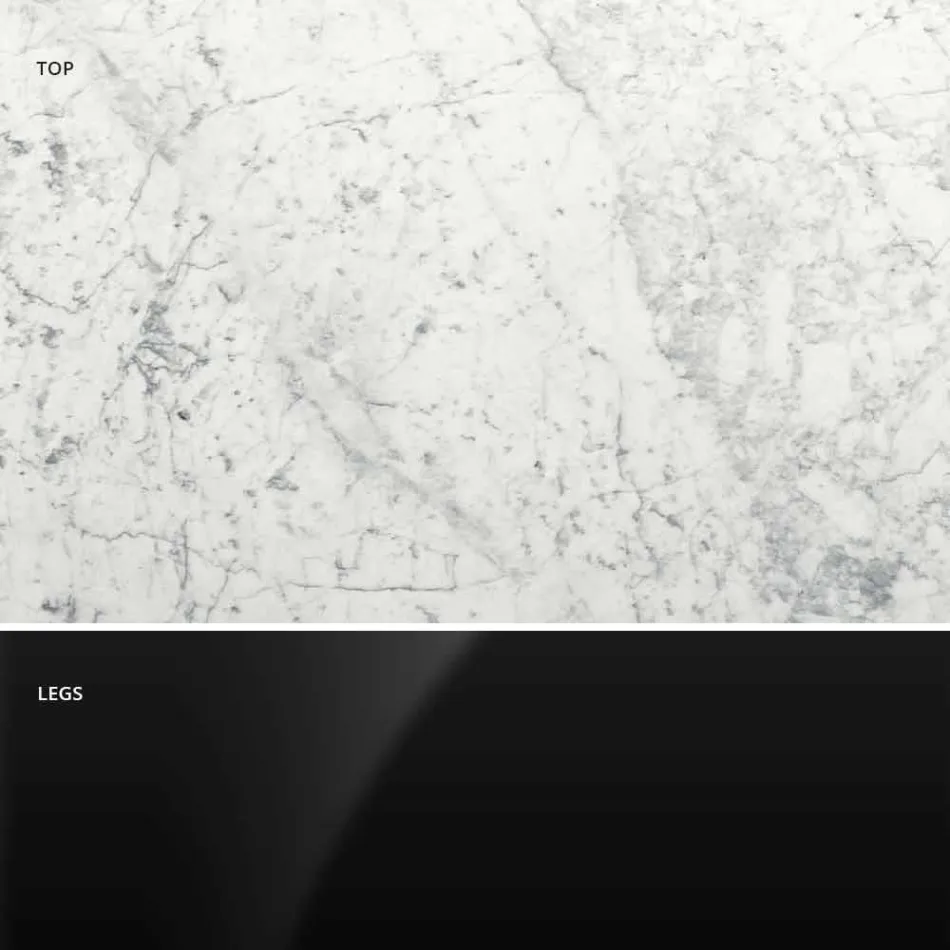 Table ronde moderne en marbre de Carrare et Marquinia fabriquée en Italie – Dollars Viadurini