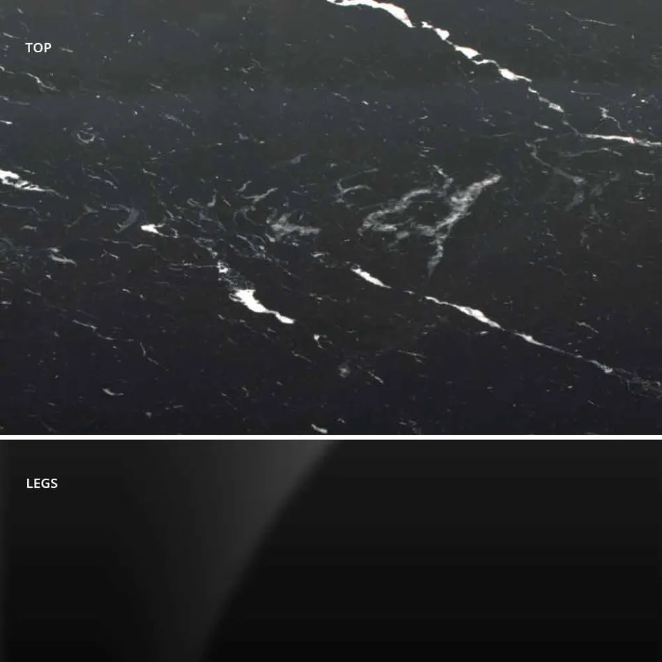 Table ronde moderne en marbre de Carrare et Marquinia fabriquée en Italie – Dollars Viadurini