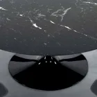 Table ronde moderne en marbre de Carrare et Marquinia fabriquée en Italie – Dollars Viadurini