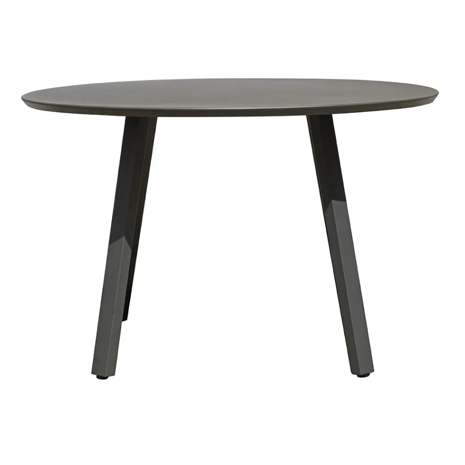 Table de jardin ronde Averis 120 cm en aluminium anthracite Viadurini