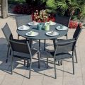 Table de jardin ronde Averis 120 cm en aluminium anthracite