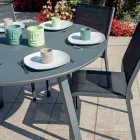 Table de jardin ronde Averis 120 cm en aluminium anthracite Viadurini