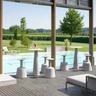 Dessus de table ronde en polyéthylène Slide Hoplà (H110) hpl fabriqué en Italie Viadurini