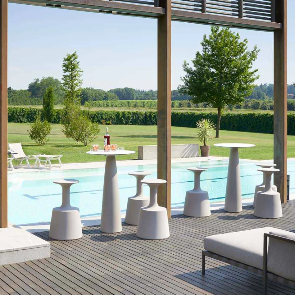 Dessus de table ronde en polyéthylène Slide Hoplà (H110) hpl fabriqué en Italie Viadurini