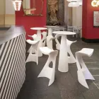 Dessus de table ronde en polyéthylène Slide Hoplà (H110) hpl fabriqué en Italie Viadurini