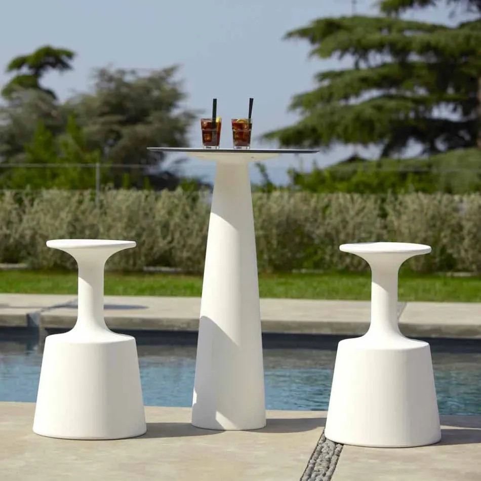 Dessus de table ronde en polyéthylène Slide Hoplà (H110) hpl fabriqué en Italie Viadurini