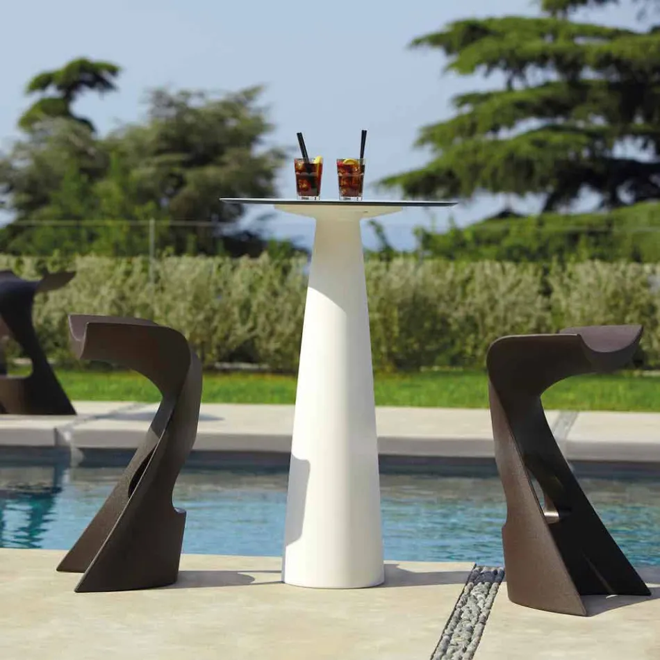 Dessus de table ronde en polyéthylène Slide Hoplà (H110) hpl fabriqué en Italie Viadurini