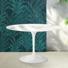 Table ronde Saarinen Tulipe H 74 cm en céramique brillante Statuario Florim - Écarlate Viadurini