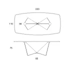 Plateau de table de salle à manger en céramique mate et pieds en métal - Monacco Viadurini