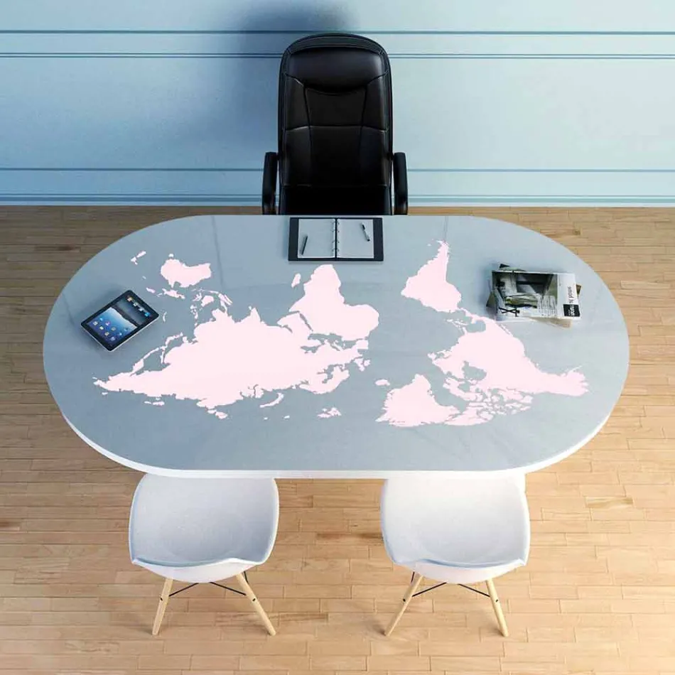 Table de bureau moderne avec plateau en verre fabriqué en Italie, Pontida Viadurini