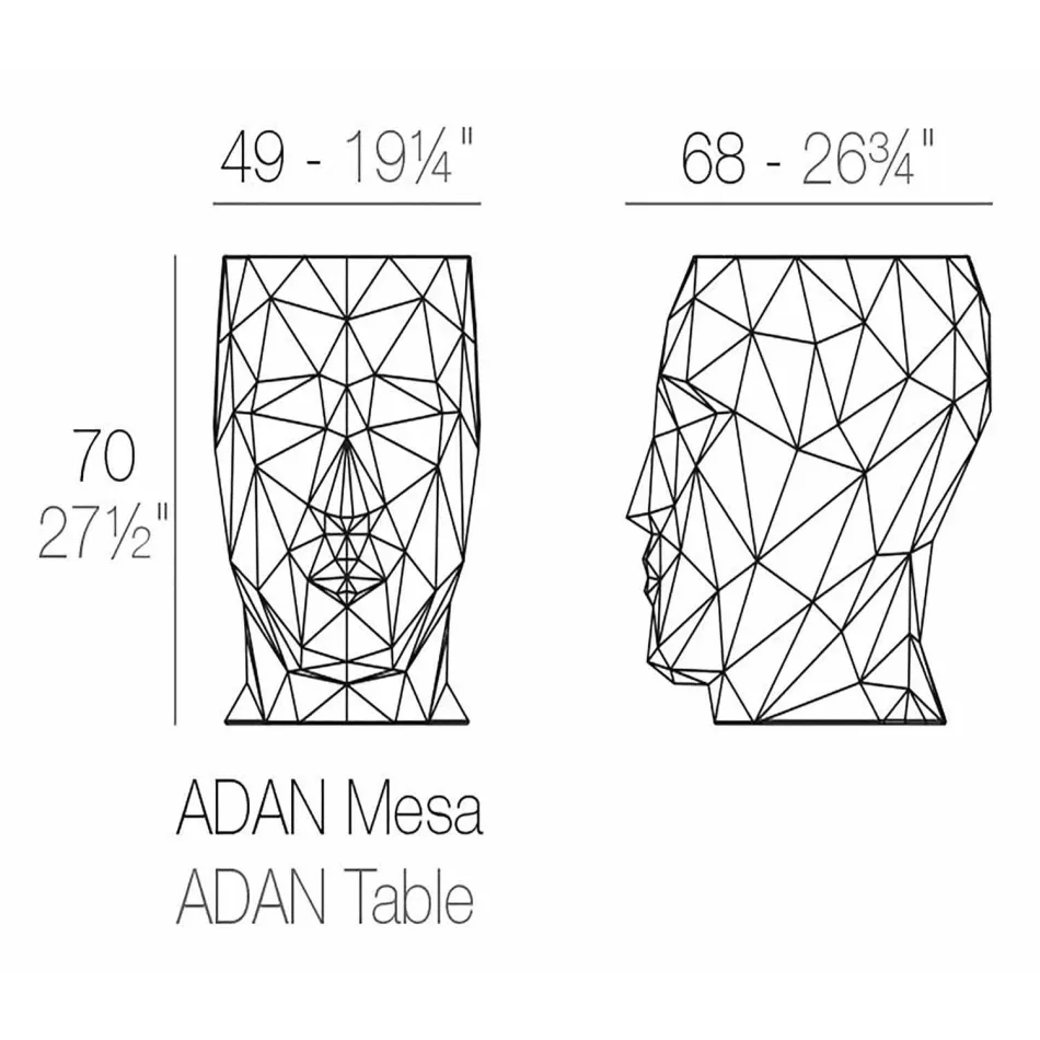 Table / Tabouret de jardin design Adan by Vondom, en polyéthylène Viadurini