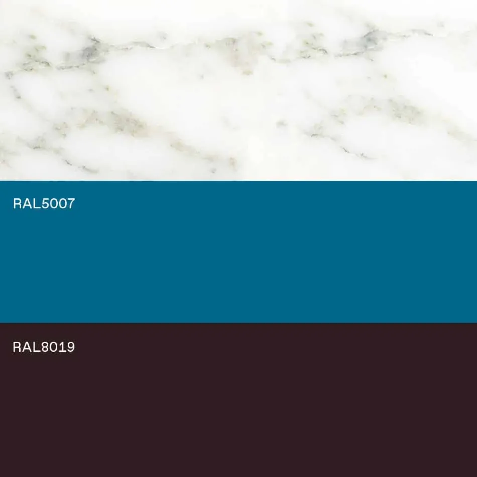 Table de salon moderne en acier avec plateau en marbre design - Aronte Viadurini