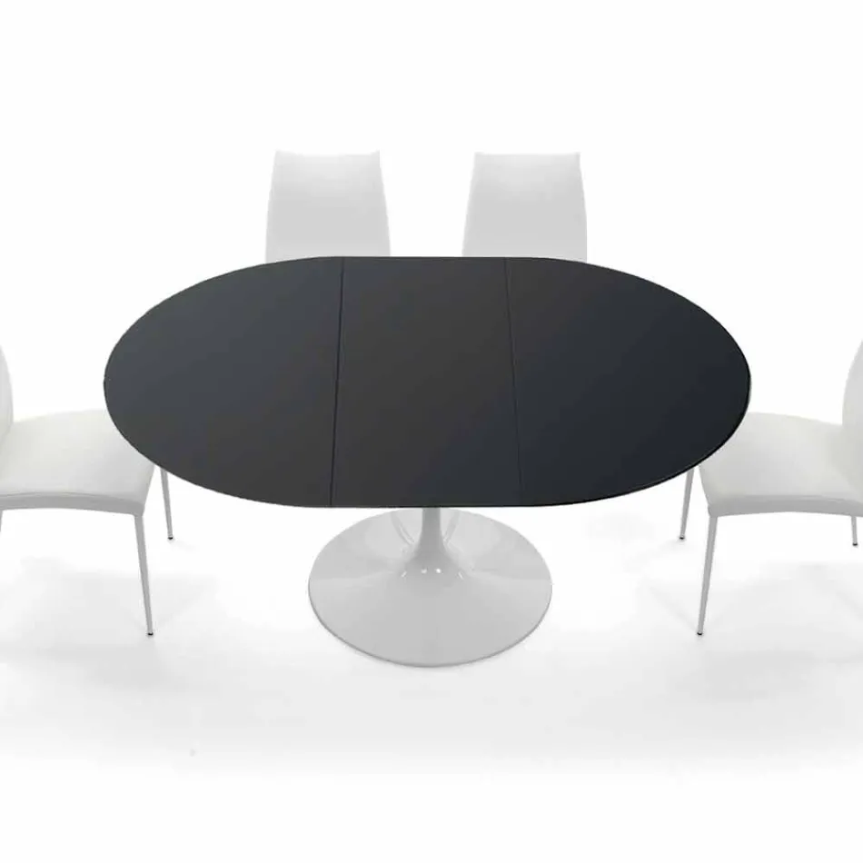 Table ronde extensible jusqu'à 170 cm en stratifié Made in Italy - Dollars Viadurini