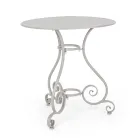 Table de jardin ronde style Shabby Chich en acier peint - Enchantement Viadurini