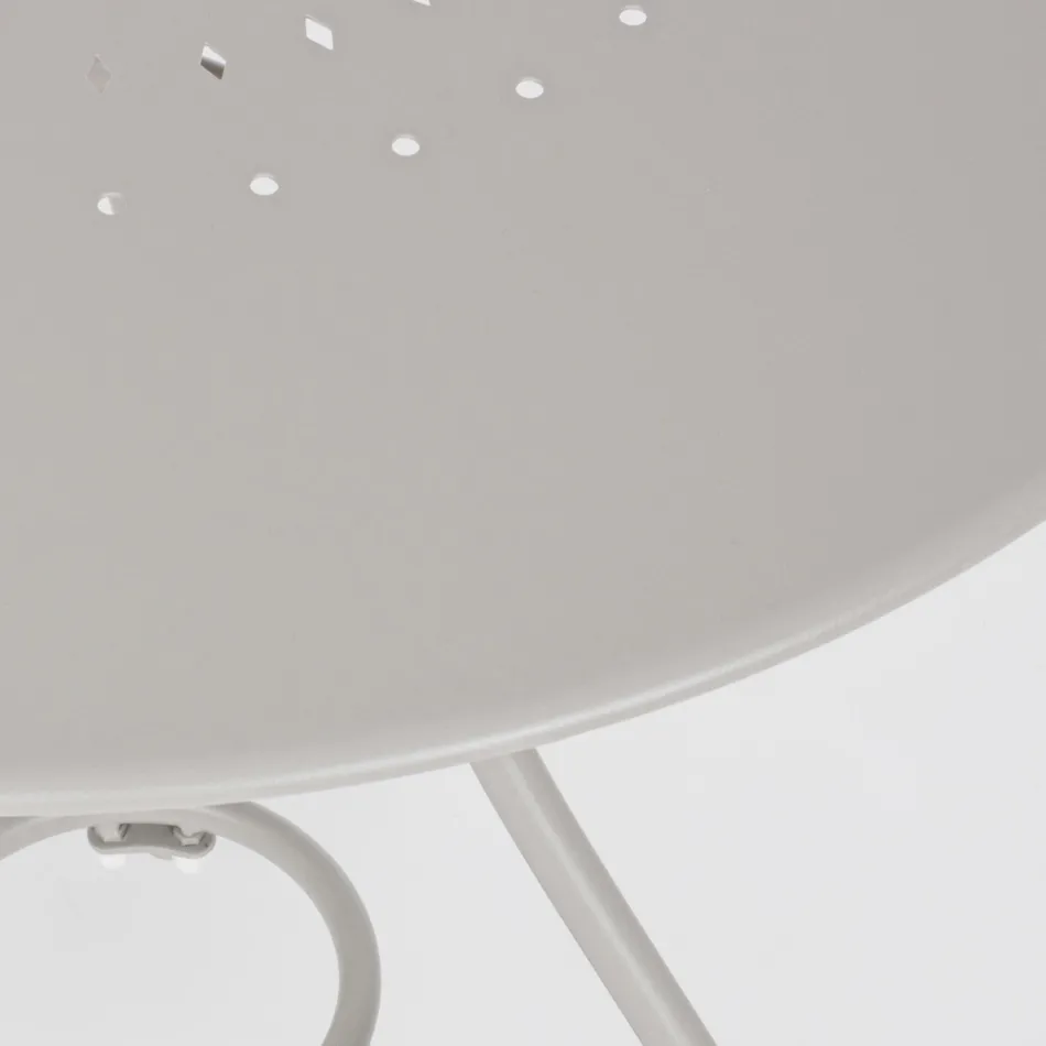 Table de jardin ronde style Shabby Chich en acier peint - Enchantement Viadurini