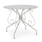 Table de jardin ronde style Shabby Chich en acier peint - Enchantement Viadurini
