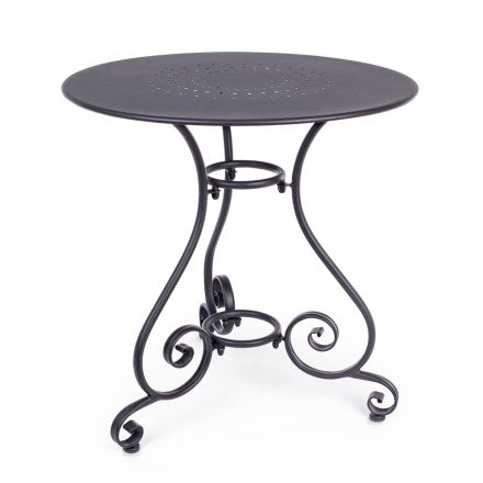 Table de jardin ronde style Shabby Chich en acier peint - Enchantement Viadurini