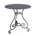 Table de jardin ronde style Shabby Chich en acier peint - Charm