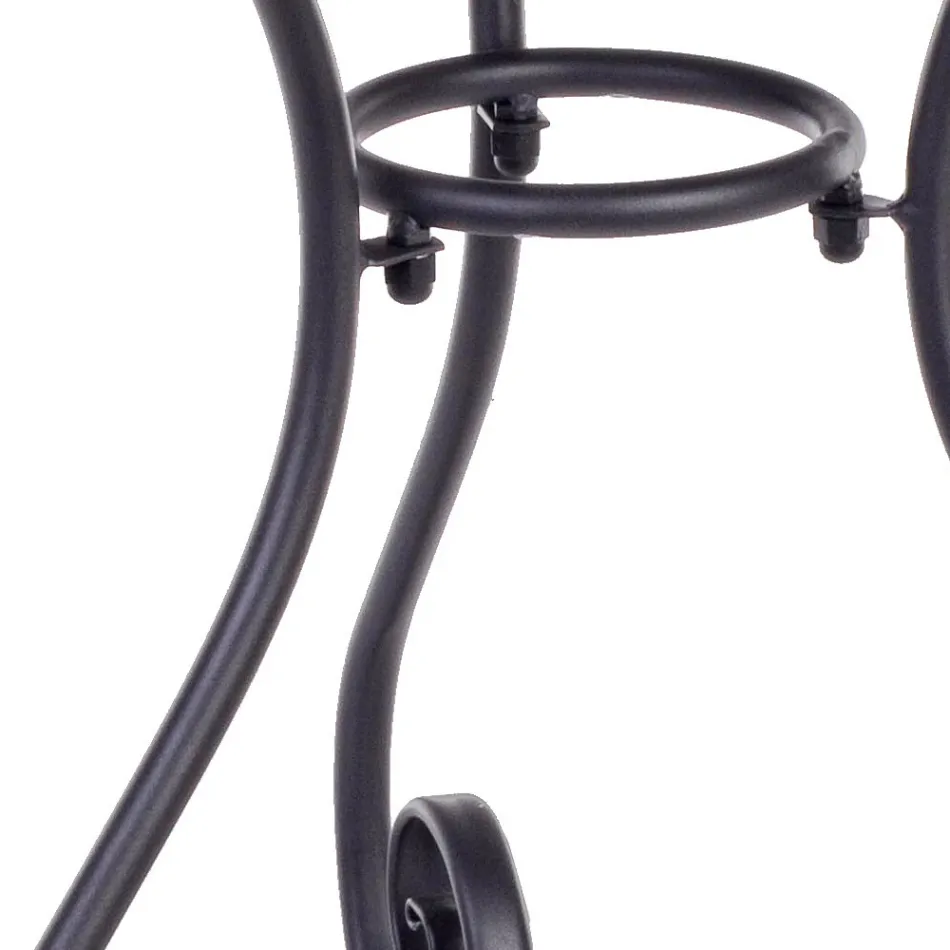 Table de jardin ronde style Shabby Chich en acier peint - Enchantement Viadurini