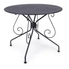 Table de jardin ronde style Shabby Chich en acier peint - Enchantement Viadurini