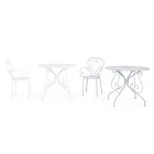 Table de jardin ronde style Shabby Chich en acier peint - Enchantement Viadurini