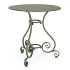 Table de jardin ronde style Shabby Chich en acier peint - Enchantement Viadurini