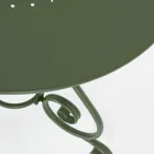 Table de jardin ronde style Shabby Chich en acier peint - Enchantement Viadurini