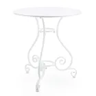 Table de jardin ronde style Shabby Chich en acier peint - Enchantement Viadurini