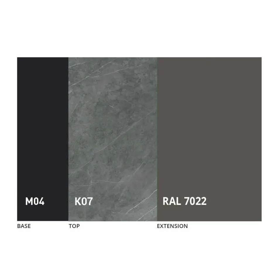 Table à manger ronde extensible jusqu'à 165 cm avec plateau en céramique - Pistolero Viadurini