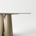 Table de salle à manger ronde avec plateau en céramique, fabriquée en Italie - Caleido Viadurini