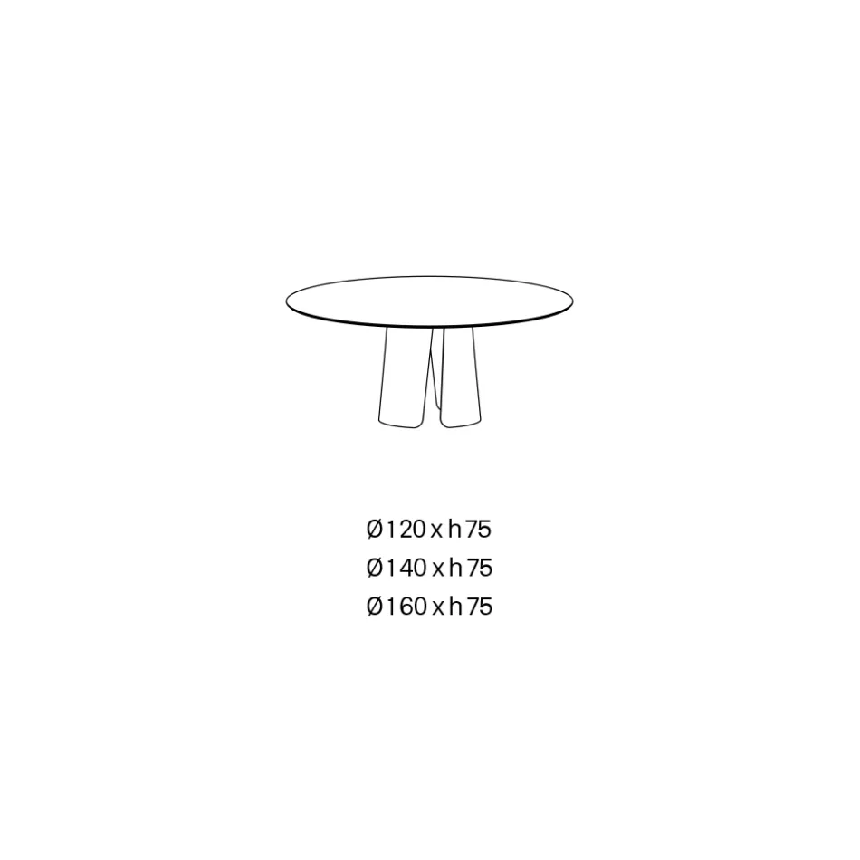 Table de salle à manger ronde avec plateau en céramique, fabriquée en Italie - Caleido Viadurini