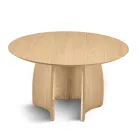 Table ronde six places en MDF, trois coloris, pieds incurvés - Argo Viadurini