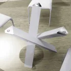 Table design ronde plateau en cristal d.120 fabriqué en Italie Cristal Viadurini