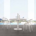 Table ronde Rimini de design avec plateau en marbre Carrara, Ø 120 cm