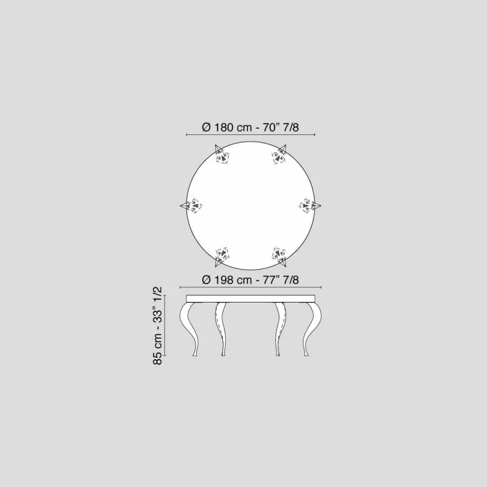 Table ronde MDF de style contemporain et de l'acier Luigi Viadurini