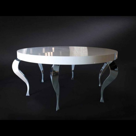 Table ronde MDF de style contemporain et de l'acier Luigi Viadurini