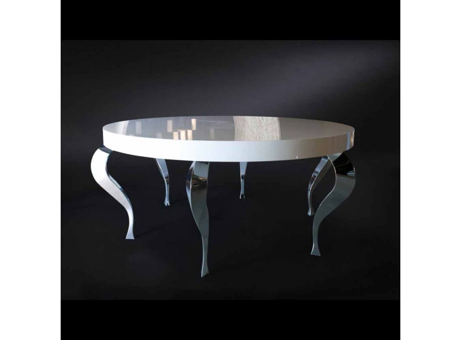 Table ronde MDF de style contemporain et de l'acier Luigi Viadurini