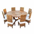 Table ronde Real Table en teck et bois massif pour usage extérieur Viadurini