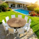 Table ronde en teck Real Table, pour le jardin et la maison Viadurini