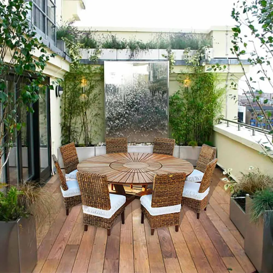 Table ronde en teck et bois massif Real Table Viadurini