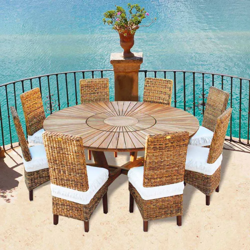 Table ronde en teck et bois massif Real Table Viadurini