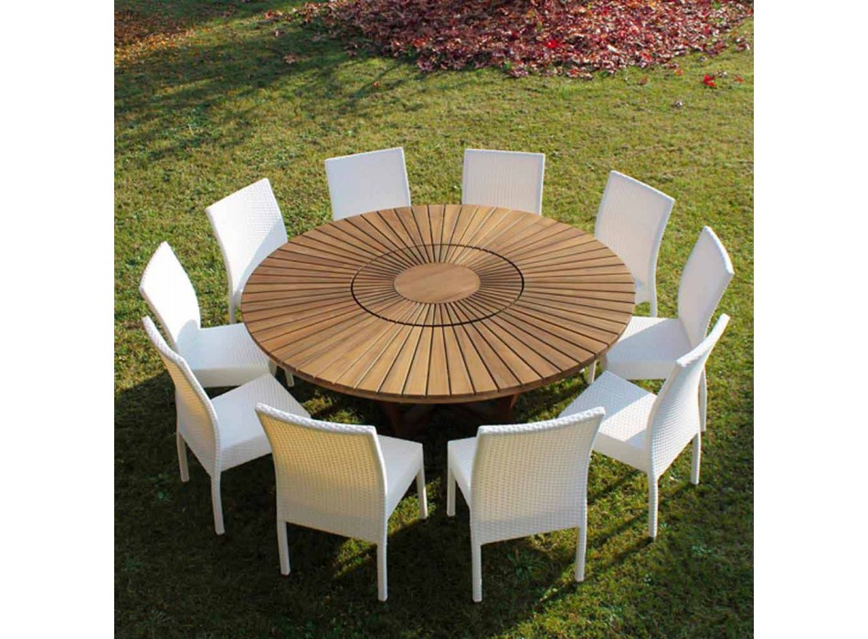 Table ronde en teck et bois massif Real Table Viadurini