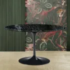 Eero Saarine Table Tulipe H 73 avec plateau rond en marbre Verde Alpi Viadurini