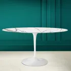 Table Tulipe Eero Saarine H 73 Ovale en céramique Invisible Select Made in Italy - Scarlet Viadurini