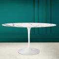 Table Tulipe Eero Saarinen H 74 Ovale en céramique Invisible Select Made in Italy - Scarlet