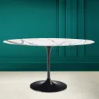 Table Tulipe Eero Saarine H 73 Ovale en céramique Invisible Select Made in Italy - Scarlet Viadurini