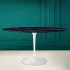 Table tulipe Eero Saarine H 73 Ovale en céramique Noir Laurent Made in Italy - Scarlet Viadurini