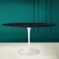 Table Tulipe Eero Saarinen H 74 Ovale en Céramique Noir Laurent Made in Italy - Ecarlate
