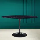 Table tulipe Eero Saarine H 73 Ovale en céramique Noir Laurent Made in Italy - Scarlet Viadurini